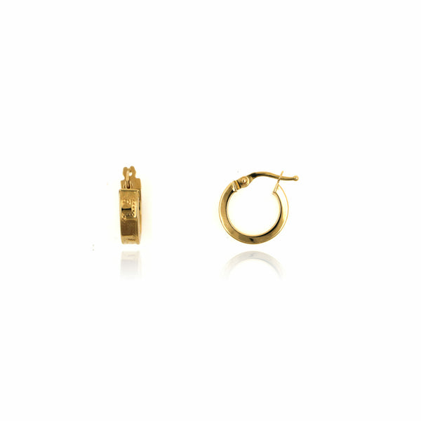 Aros de Oro 18k Greca Diametro 10mm