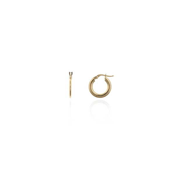 Aros de Oro 18kt Tubo Plano Diametro 10mm
