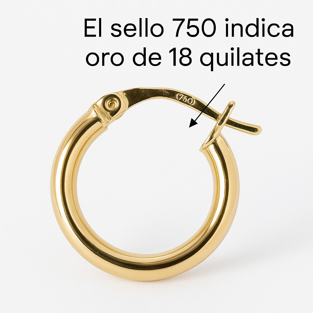¿Cómo saber si un pendiente de aro es de oro?