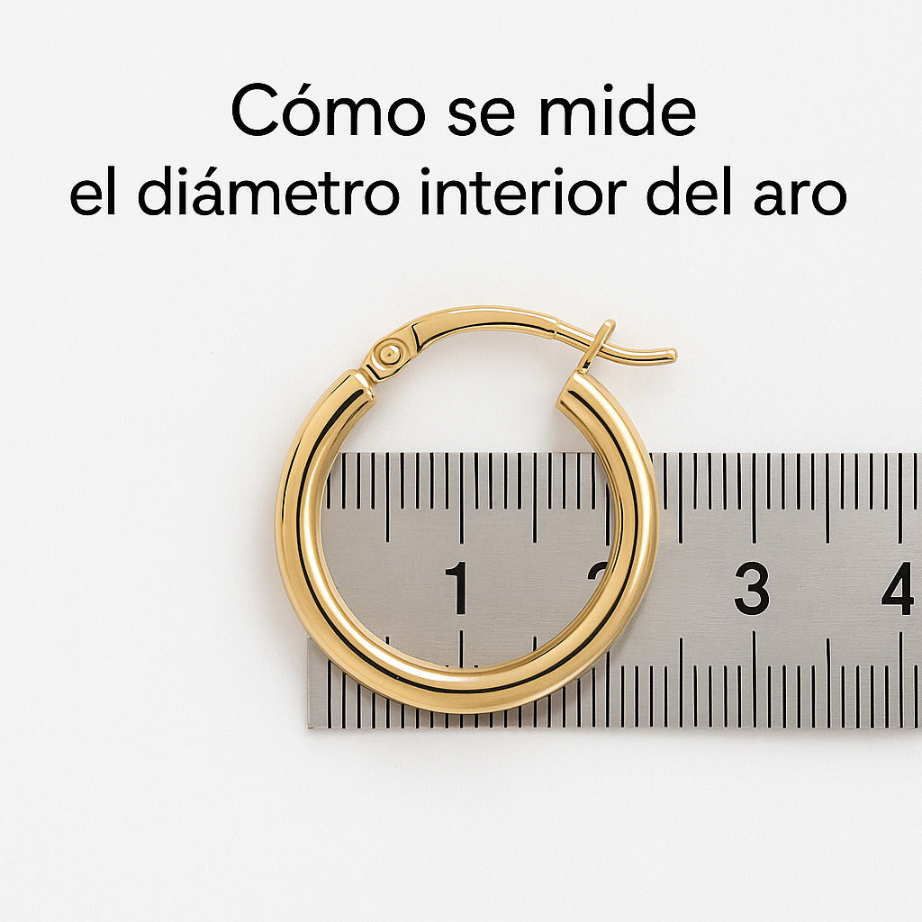 ¿Cuál es el diámetro del pendiente de aro?