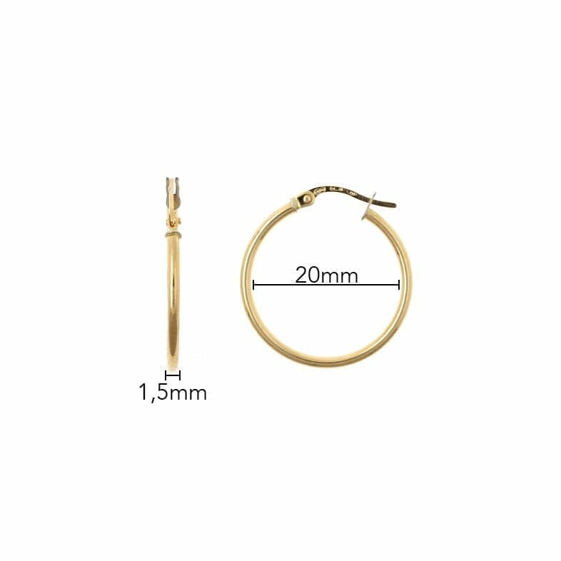 medidas de los pendientes 20mm x 1.5mm