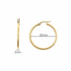 medidas de los pendientes 25mm x 2mm