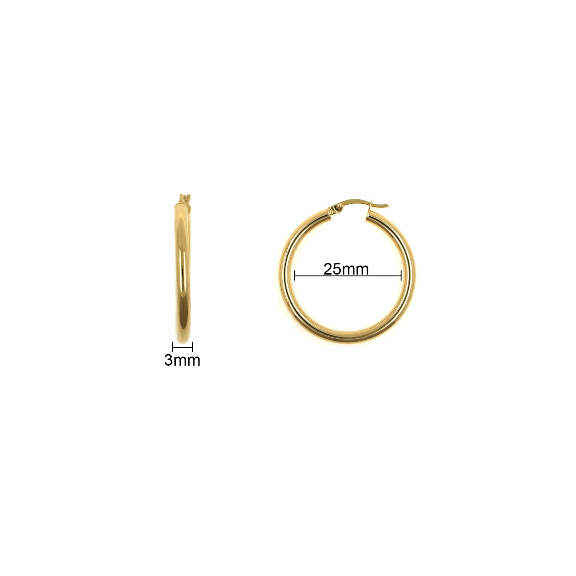 medidas de los pendientes 25mm x 3mm