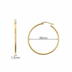 medidas de los pendientes 30mm x 1.5mm