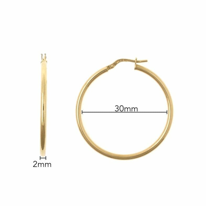 medidas de los pendientes 30mm x 2mm