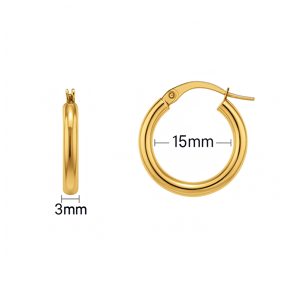 Aros de Oro 18k Bold 15mm