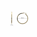 pendientes de aros tubo cuadrado de 30mm diametro