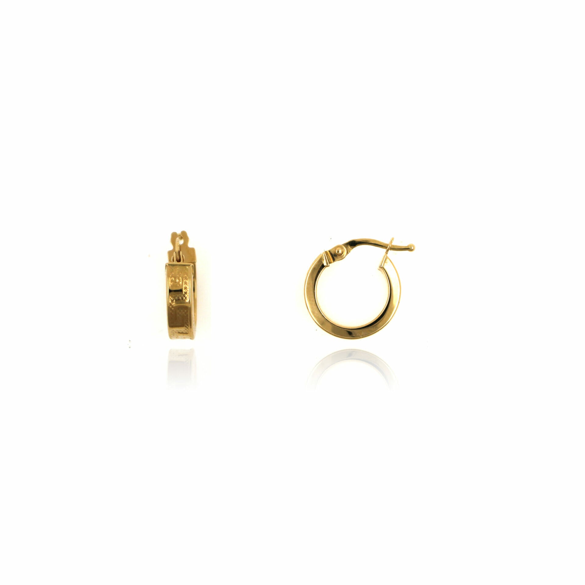 pendientes de aro greca tipo versace de 10mm de diametro