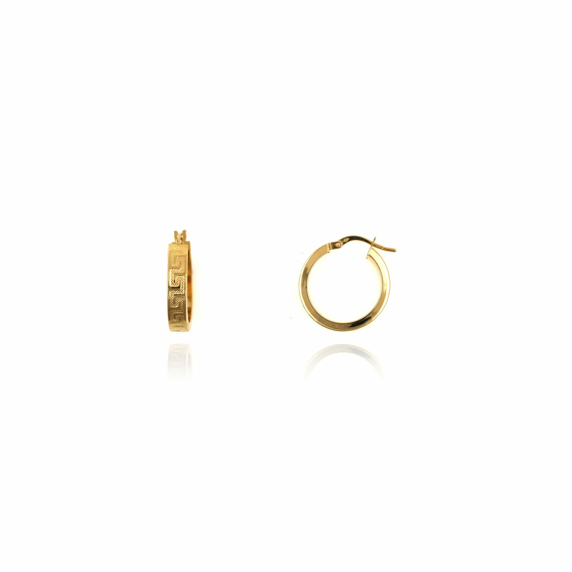 pendientes de aro grecas tipo versace de 15mm diametro