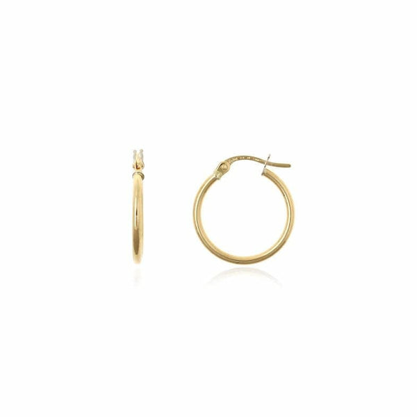 Aros de Oro 18k Tubo Redondo 1.5mm Diametro 15mm