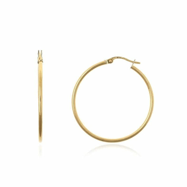 Aros de Oro 18k Tubo Redondo 1.5mm  Diametro 30mm