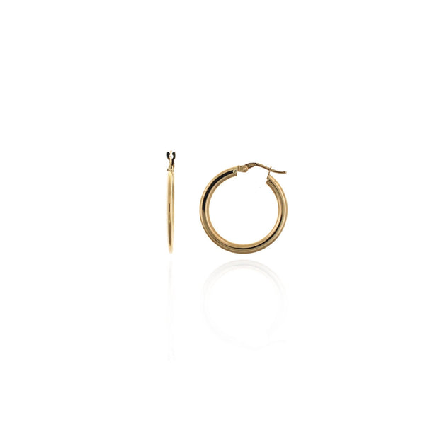Aros de Oro 18k Tubo Plano Diametro 20mm