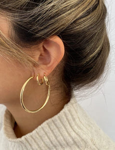 combinacion pendientes aros de oro 3mm