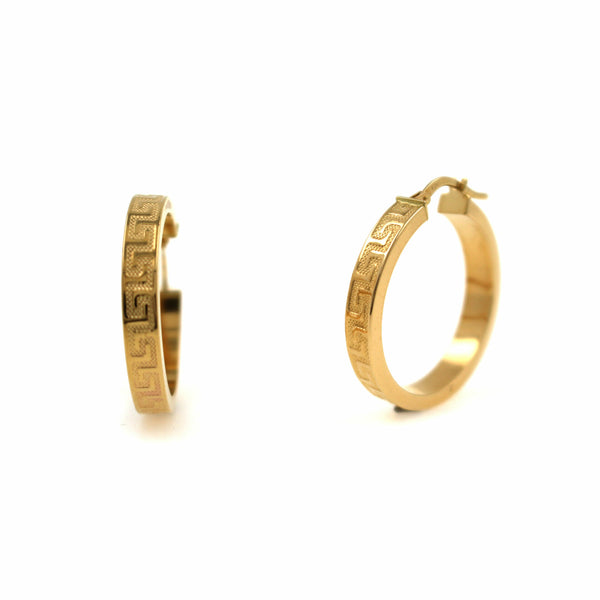 Aros de Oro 18k Greca Diametro 20mm