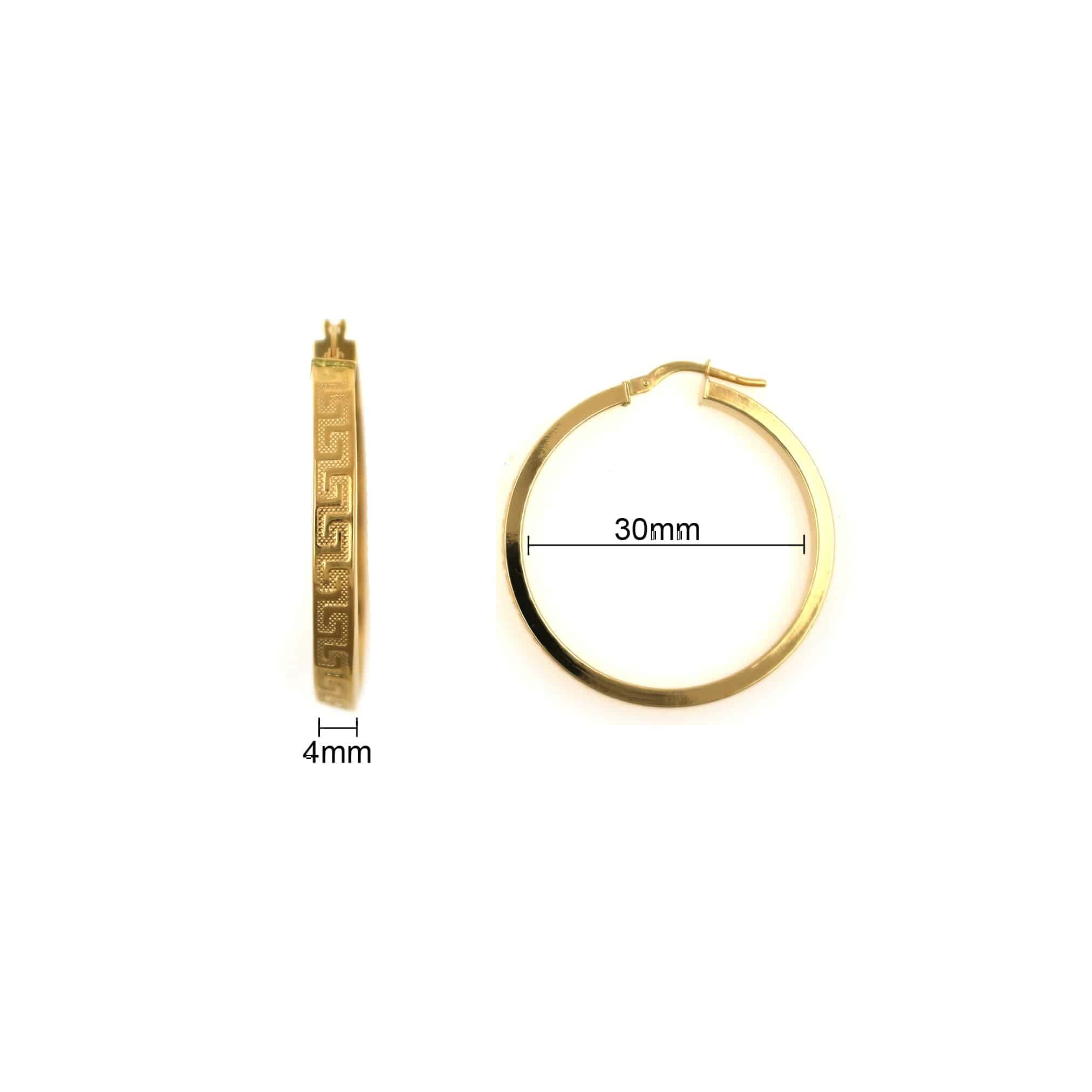 medidas de los pendientes grecas 30mm