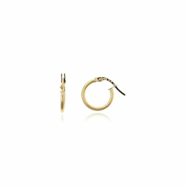 pendientes pequeños Aros de oro 10mm de diámetro y 1,5mm de grosor