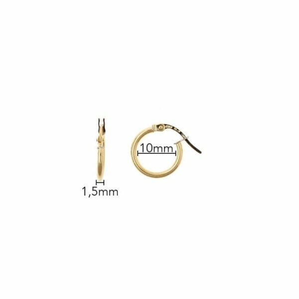 aros de oro 10mm medidas