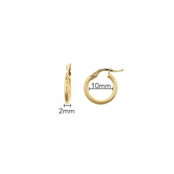 Aros de oro 10mm medidas