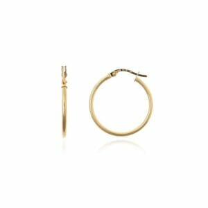 pendientes aro de oro medianos 20mm de diametro y 1,5mm de grosor