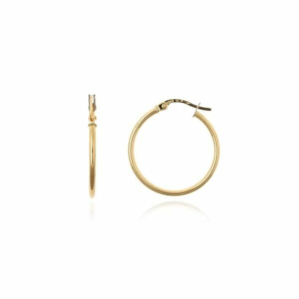 pendientes aro de oro medianos 20mm de diametro y 1,5mm de grosor