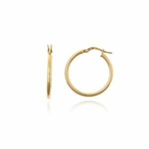 pendientes aros de oro amarillo 20mm de diametro y 2mm de grosor del tubo