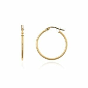 pendiente aro de oro mediano grande 25mm de diametro y 1,5mm de grosor