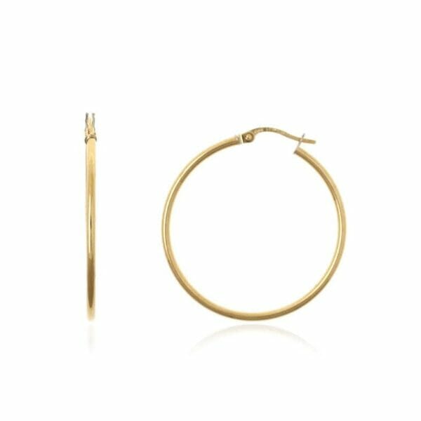 pendientes aros de oro amarillo grandes 30mm de diametro