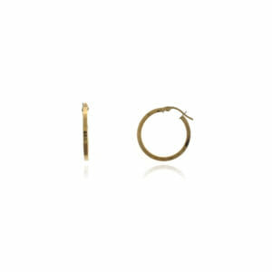 pendientes aros de oro tubo cuadrado 20mm de diametro