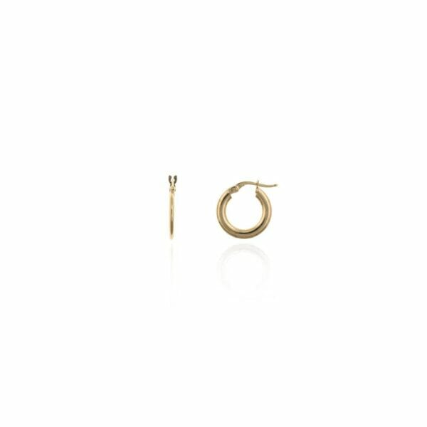 Aros de oro pequeños forma plana 10mm de diametro