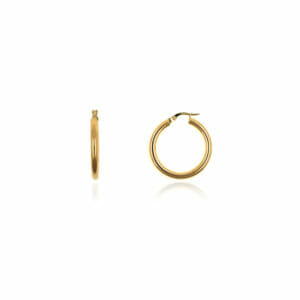 pendientes aros de oro medianos 3mm de grosor x 20mm de diametro