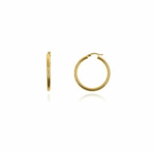 aros de oro grandes para chica o mujer de 25mm de diametro x 3mm de grosor de tubo