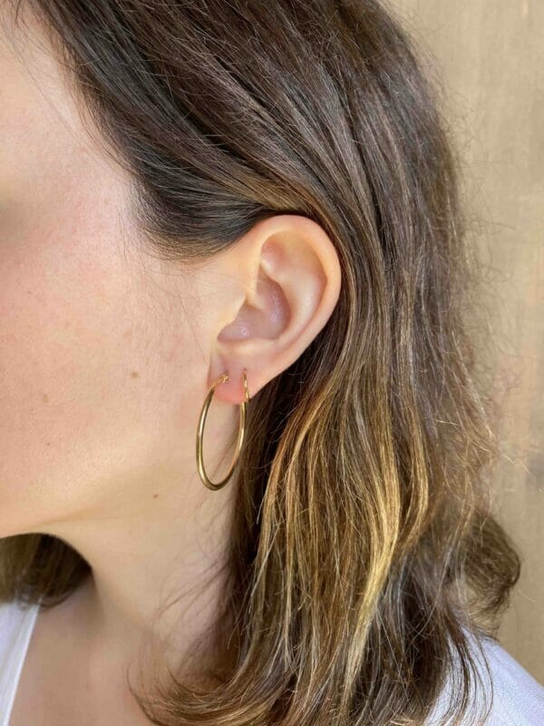 argollas de oro 18kt grandes 30mm de diametro x 2mm de grosor