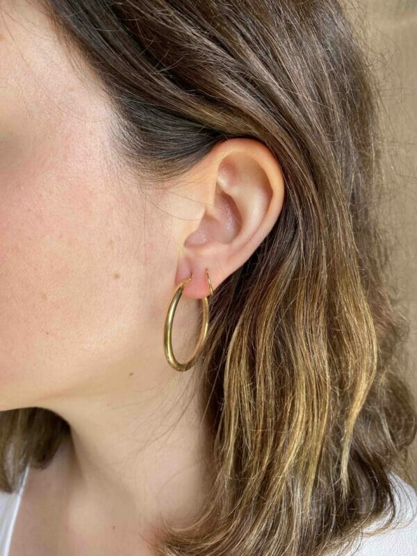 aros de oro mujer grandes 30mm de diametro x 3mm de grosor