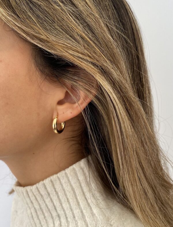pendiente aros oro pequeños 3mm grosor